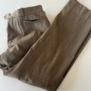 RRP $600 Holland & Holland Wool Creased Trousers France Olive Brown READ DESC